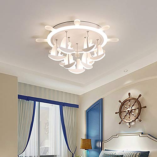 LCSD Lámpara de techo con forma de timón para sala de estar, dormitorio, lámpara LED de techo, regulable, creativa, para el hogar, restaurante, hotel, barco, lámpara colgante (tamaño: 53 x 53 cm)