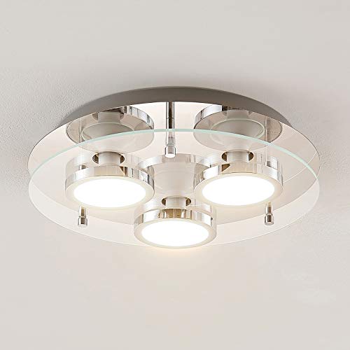 LED Lámpara de techo 'Gabryl' (Moderno) en Plateado hecho de Metal e.o. para Salón & Comedor (3 llamas, GU10, A++) de Lindby | lámpara LED, plafón LED, lámpara de techo