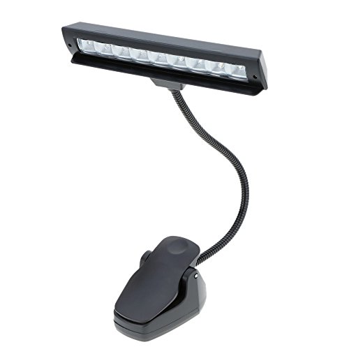 Lixada Lámpara de escritorio Luz de Partitura musical Luces de Leyendo con 9 LEDs para Orquesta Piano Dual estar clips flexible portátil