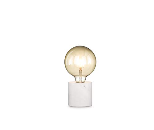 loxomo - Lámpara de mesa redonda, diámetro de 9 x 9 cm, lámpara de mesa con casquillo E27, hasta máx. 60 W, lámpara decorativa para bombillas Edison retro industrial, IP20