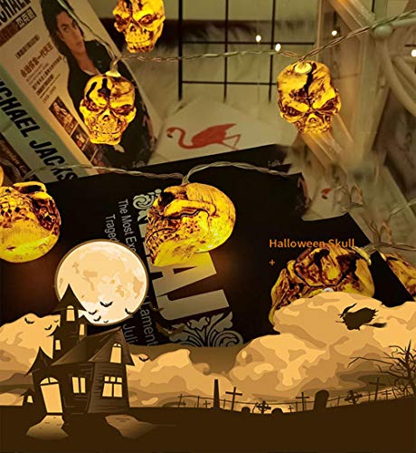 Luces de cadena de halloween linternas led luces de cadena de cráneo interior decoración de fiesta de festival de fantasmas de terror-Batería de 3 metros 20 lámpara