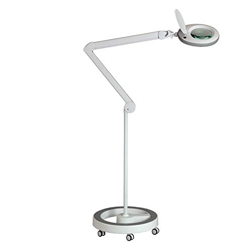 Lumeno Lámpara Lupa, lámpara de Trabajo, lámpara cosmética con 96 Leds, Gris, 721XGR para Salones de cosmética Ayuda de Lectura, Lupa de Lente, en 3, 5 u 8 dioptrías Gris 8 con trípode rodante Lumeno Lámpara Lupa, lámpara de Trabajo, lámpara cosmética con 96 Leds, Gris, 721XGR para Salones de cosmética Ayuda de Lectura, Lupa de Lente, en 3, 5 u 8 dioptrías Gris 8 con trípode rodante