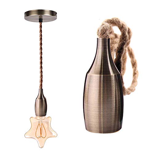 Luminaria colgante Genixgreen Lámpara colgante moderna Lámpara colgante industrial Lámpara de cuerda de 100 cm para sala de estar Base E27 Soporte de lámpara de bronce (sin bombilla) Luminaria colgante Genixgreen Lámpara colgante moderna Lámpara colgante industrial Lámpara de cuerda de 100 cm para sala de estar Base E27 Soporte de lámpara de bronce (sin bombilla)