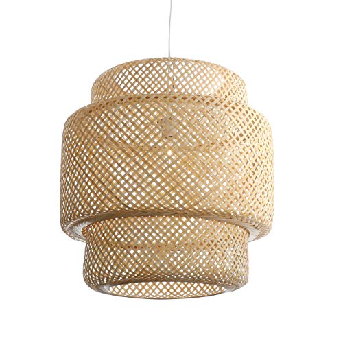 Lussiol 250601 - Lámpara de techo, bambú, 60 W, natural, grande