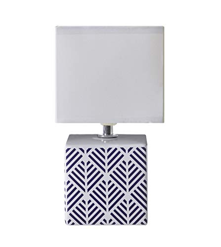 LUSSIOL Lámpara de noche Caroline, lámpara decorativa cerámica, 40 W, azul, 11 x 22 cm LUSSIOL Lámpara de noche Caroline, lámpara decorativa cerámica, 40 W, azul, 11 x 22 cm