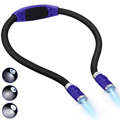 LUXJET Flexible llevó luz del libro de la abrazo lámpara de lectura de luz de la linterna cuello lectura, 4 LED bombillas, 3 brillo ajustable, USB recargable, para leer en la cama o coche LUXJET Flexible llevó luz del libro de la abrazo lámpara de lectura de luz de la linterna cuello lectura, 4 LED bombillas, 3 brillo ajustable, USB recargable, para leer en la cama o coche