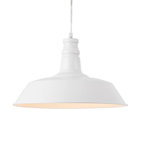 [lux.pro] Lámpara Colgante de diseño Moderna Blanca - de Metal - Pantalla Ø: 36 cm