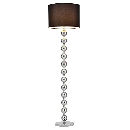 [lux.pro] Lámpara de pie - E27 / 60 W / 230 V - Negro-Cromo (155cm - 48 cm) - Clase energética A+++ Bolas Spheric Black