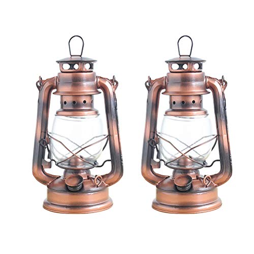 Luz de camping 2 unids Vintage Hierro Portátil Tienda de Campaña de Aceite Lámpara Artesanía Nostálgico Lámpara de Keroseno Cubierta de Cristal Artesanía de Metal Decoración Del Hogar adornos