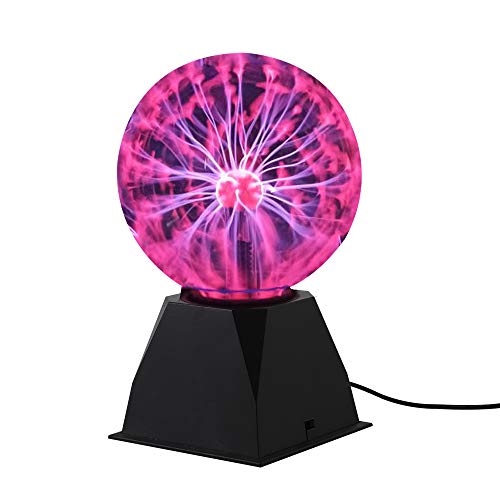 Luz de la bola de Plasma, Lámpara de la bola del plasma sensible al tacto,Cristal Mágica en Atmósfera de Carnaval Rayo (6 inch)