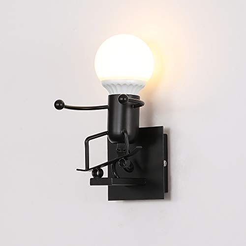 Luz de la pared,LED Lámpara de Pared,E27 Robot Luz de Pared Para Dormitorio, Restaurante, Corredor
