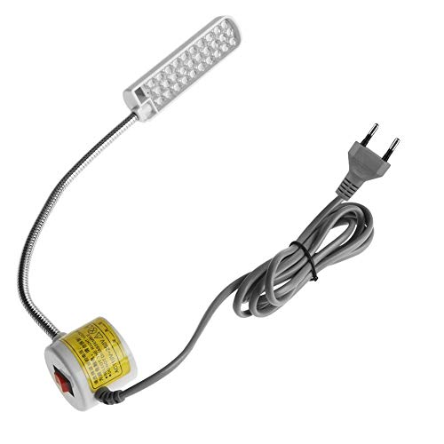 Luz LED de costura, luz LED de trabajo con cuello de cisne ajustable con base de montaje magnético para uso en estudio, tornos, prensas de taladro(Enchufe de la UE 30-LED (lámpara en forma de arco))