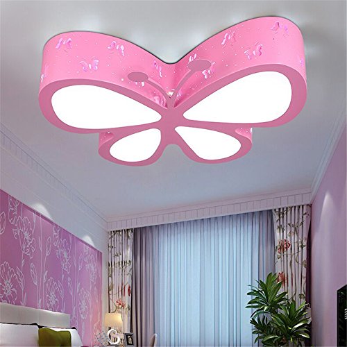 Malovecf - Lámpara de techo para dormitorio dormitorio lámpara LED creativos mariposa iluminación Guardería niña Princesa habitación iluminación, 500 * 400 * 100 mm, 24 W, luz blanca