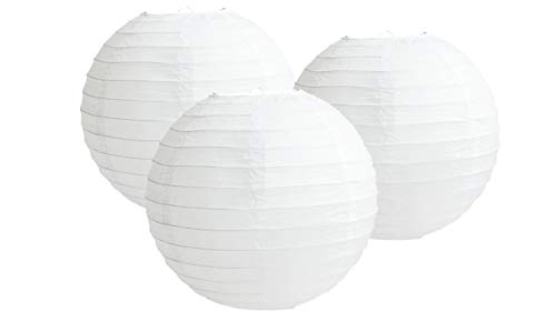 Matissa 14"(35CM) Lámparas de techo esféricas de papel (pack de 3) (Blanco)