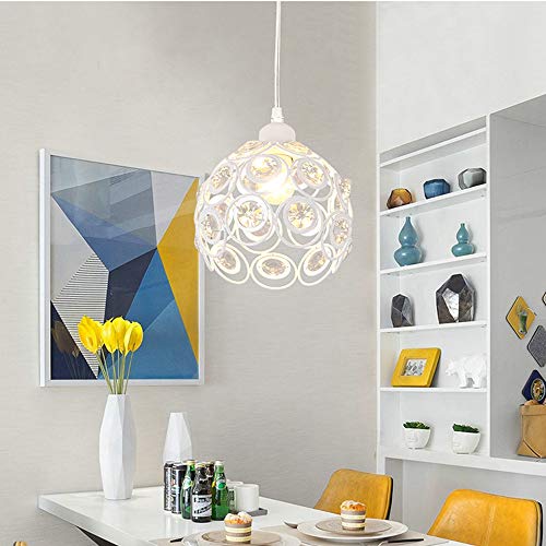 Mengjay Iluminación Colgante de Techo Lámpara, Moderno Cristal Casquillo E27 Luz del Cristal del Techo de Interior Foco,Moderna Techo Luz, para Cafeteria Bar Pub Restaurante. (1xWhite) Mengjay Iluminación Colgante de Techo Lámpara, Moderno Cristal Casquillo E27 Luz del Cristal del Techo de Interior Foco,Moderna Techo Luz, para Cafeteria Bar Pub Restaurante. (1xWhite)