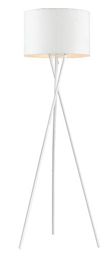 Mikado - Lámpara de pie con trípode contemporáneo, color blanco, 15 W
