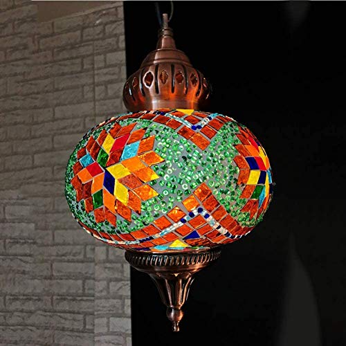 MISLD Techo De Bohemia Turca Enciende La Lámpara Colgante De Mosaico De Estilo Lámpara De Cristal De Tiffany
