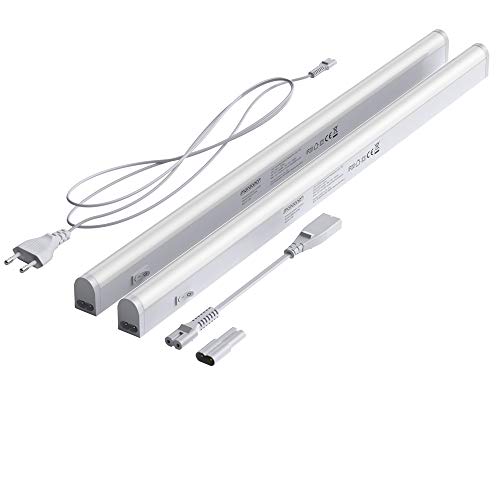 Monzana Set de 2 barras de luz LED con interruptor para su interior lámpara de pared o techo bajo consumo cocina 54cm