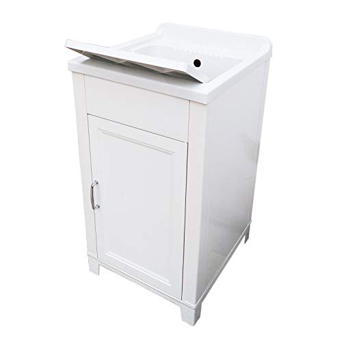 Mueble de 45 x 50 cm, kit de lavabo de resina y PVC, color blanco Mueble de 45 x 50 cm, kit de lavabo de resina y PVC, color blanco