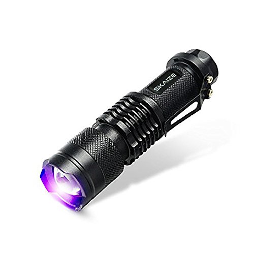 Negro Luz Linterna UV LED de mano lámpara dispositivo de comprobación (395nm, zoom Bar, resistente al agua IPX7)
