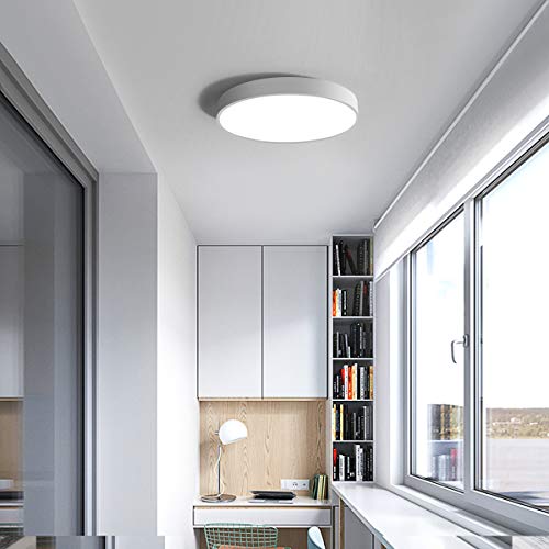 Newsee Lámpara LED de techo de cielo estrellado luz blanca cálida redonda moderna cuarto de baño dormitorio cocina salón habitación infantil lámpara para balcón luz IP20 (blanco 40cm 24W 4500K)