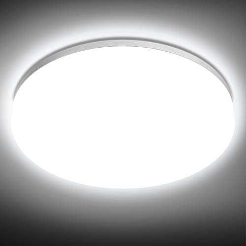 NIXIUKOL Plafón LED Techo 18W IP54 Impermeable Lámpara Techo para Baño 4500K Blanco Natural 1800LM Led de Techo para Baño, Dormitorio, Cocina, Pasillo, Salón 22cm