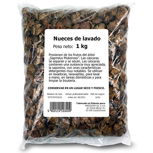 Nueces de Lavado Vivio. Alternativa Ecológica y Antialérgica a los Detergentes. Paquete Ahorro de 1 kg. Incluye bolsita contenedora.