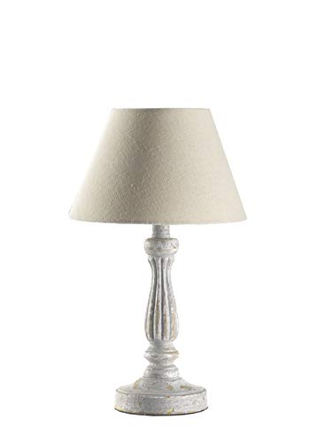Onli Lámpara de mesa Shabby de madera, beige, de tela,