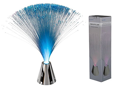 OOTB Lampara fibra de plástico con base de cromo, transparente, 32 x 6 x 6 cm