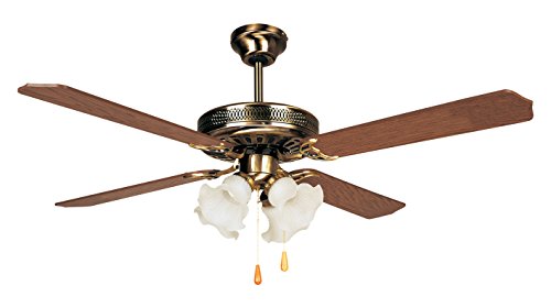 Orbegozo CT10132M Ventilador de Techo con luz, 4 Palas Reversibles, diámetro 132 cm, Potencia de 60 W y 3 velocidades, Madera Orbegozo CT10132M Ventilador de Techo con luz, 4 Palas Reversibles, diámetro 132 cm, Potencia de 60 W y 3 velocidades, Madera