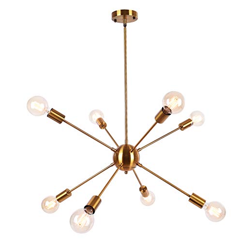 OYIPRO Moderno Iluminación colgante Sputnik Bolas Lámparas de araña con 8 Luces E27 para sala de estar Dormitorio (Sin bombilla)