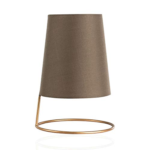 Pauleen 48001 sobremesa Shiny Circle máx. 20W E14 Lámpara para mesita de Noche Oro marrón Metal/Tela sin Bombilla, Taupe Pauleen 48001 sobremesa Shiny Circle máx. 20W E14 Lámpara para mesita de Noche Oro marrón Metal/Tela sin Bombilla, Taupe