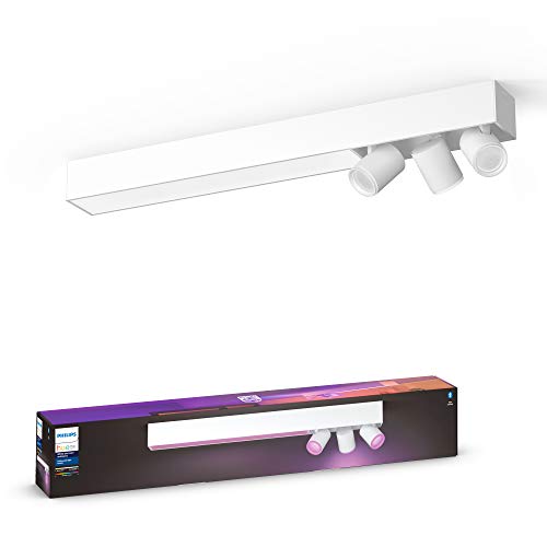 Philips Hue Centris Lámpara Inteligente LED blanca (3 focos + lámpara), con Bluetooth, Luz Blanca y Color, Compatible con Alexa y Google Home