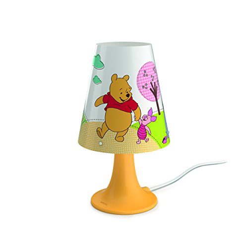 Philips Winnie the Pooh - Lámpara de mesa portátil, luz blanca cálida, bombilla LED de 2.3 W, color amarillo