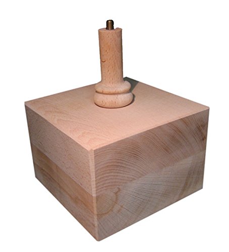 Pie de lámpara. Cuadrada. En madera maciza de haya. En crudo, se puede pintar.Medidas: 16 * 16 * 20 cms.