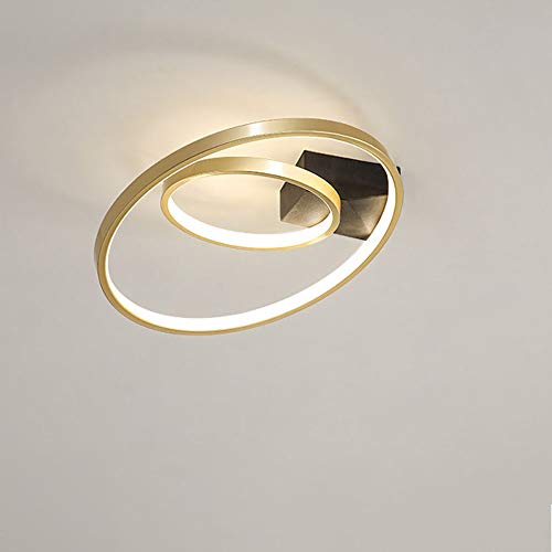 Plafón LED Dormitorio Regulable, Lámpara Techo Creativa Dorada 2 Anillos, Luz Salón 44W con Mando a Distancia, Luces Dormitorio Fabricada en Metal y Gel de Sílice, Lámpara Moderna Sala Estudio Ø50 cm Plafón LED Dormitorio Regulable, Lámpara Techo Creativa Dorada 2 Anillos, Luz Salón 44W con Mando a Distancia, Luces Dormitorio Fabricada en Metal y Gel de Sílice, Lámpara Moderna Sala Estudio Ø50 cm