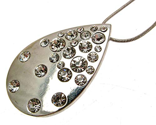 Plateadas cadena de metal con forma de lágrima con diamantes lámpara de techo - 12509