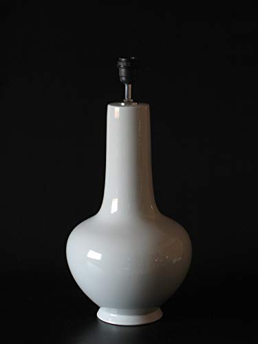 POLONIO Lámpara de Ceramica Mediana de Salon de 39 cm Gris, E27, 60 W - Pie de Lámpara de Cerámica Sobremesa Piedra