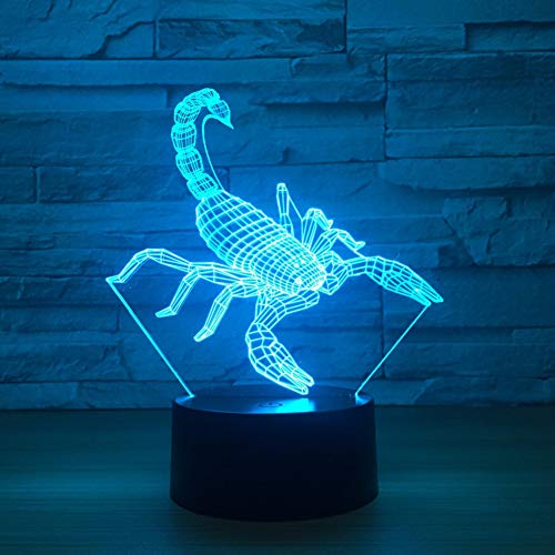 QAZEDC Luz nocturna 3D Scorpion 3D LED lamp 7 Colors   W Decoración para el hogar Atmósfera LED Luz de noche USB LED    Decoración especial Luz para   (Envío gratis)
