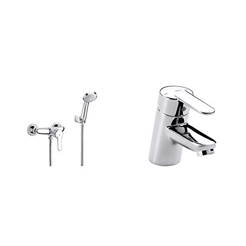 Roca A5A3025C00 A5A2025C02 Monomando Mezclador Ducha, Modelo Victoria, Cromado, cromo + Victoria-N grifo monomando para lavabo con desagüe automático Roca A5A3025C00 A5A2025C02 Monomando Mezclador Ducha, Modelo Victoria, Cromado, cromo + Victoria-N grifo monomando para lavabo con desagüe automático