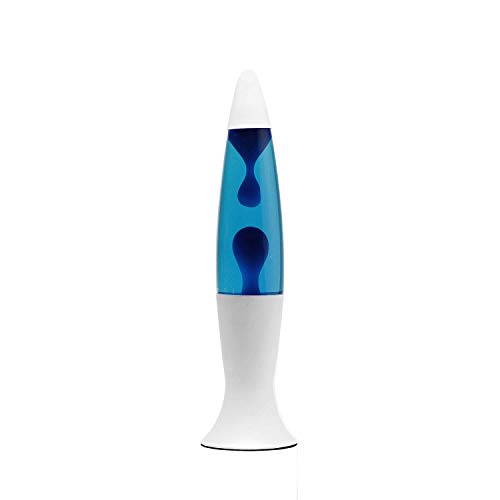ROXY - Lámpara de lava decorativa (altura: 40 cm, G9, incluye bombilla), diseño retro, color azul y blanco