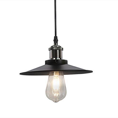 RUIBO Lámpara colgante industrial vintage, mostrador de bar para restaurante, ático, librería, lámpara colgante de techo, pantalla de metal negro, accesorios de iluminación AC90-250V RUIBO Lámpara colgante industrial vintage, mostrador de bar para restaurante, ático, librería, lámpara colgante de techo, pantalla de metal negro, accesorios de iluminación AC90-250V
