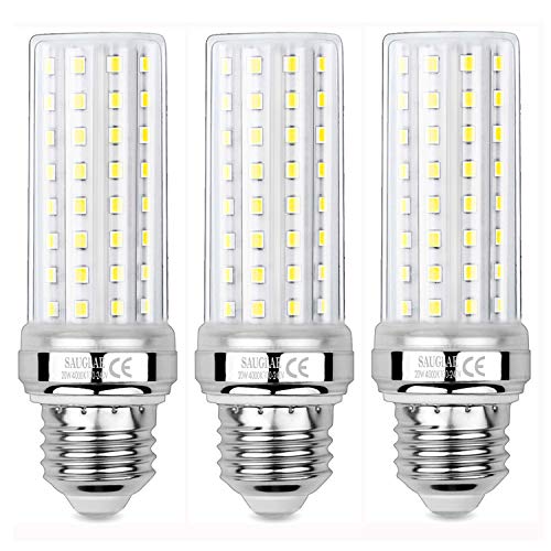 Sauglae Bombillas LED de Maíz de 20W, Bombillas Incandescentes Equivalente de 150W, Blanco Neutro de 4000K, 2000 lm, Bombillas de Tornillo Edison E27, 3 Piezas