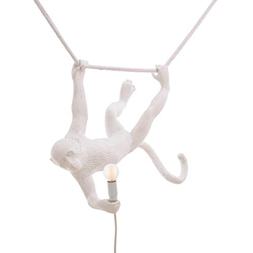 Seletti The Monkey Lamp Swing Lampara Mono Blanco Seletti The Monkey Lamp Swing Lampara Mono Blanco