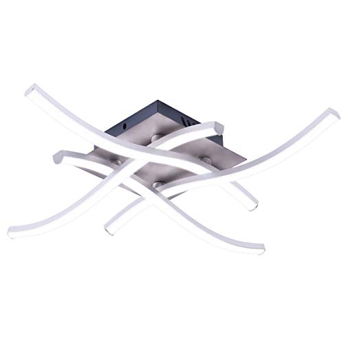 ShangSky Lámpara de techo LED con forma de cuádruple tenedores, lámpara de techo moderna de 28 W, para dormitorio, salón, cocina ShangSky Lámpara de techo LED con forma de cuádruple tenedores, lámpara de techo moderna de 28 W, para dormitorio, salón, cocina