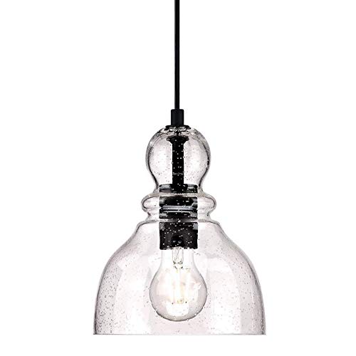 SISVIV Lámpara Colgante Techo de Vidrio Industrial Vintage Luz Colgante Retro Transparente para Cocina Comedor Restaurante E27 Edison