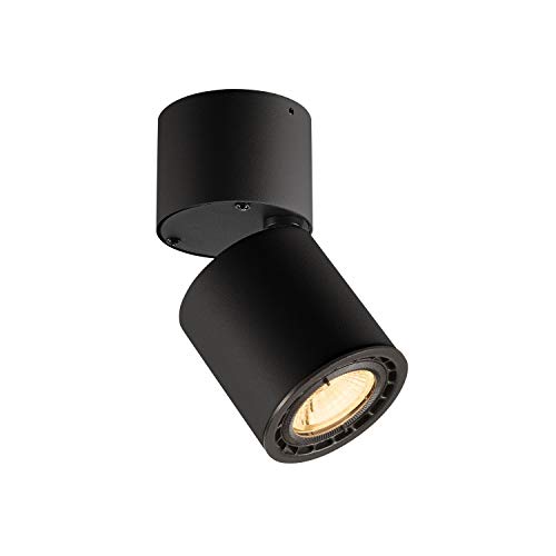 SLV Foco LED SUPROS 78 giratorio y orientable, lámpara de techo regulable, iluminación interior individual, foco de techo, foco LED, 3000 K, eficiencia energética A-A++, color negro