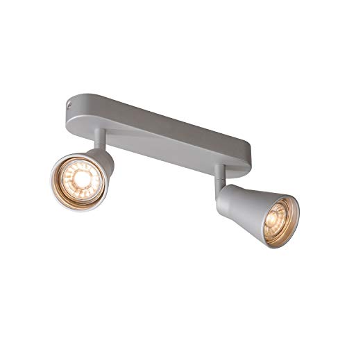 SLV Lámpara de pared y techo AVO CW Double/iluminación de techo y pared interior, lámpara de construcción, foco de techo / GU10 50 W, color gris