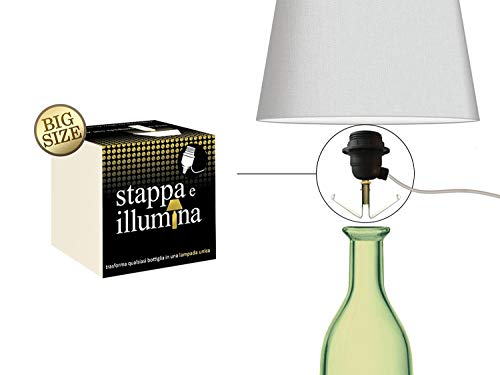 Stappa e Illumina Big Size – Botellas de lámparas en 30 segundos – Botellas con orificio de 20 a 30 mm – Champán, vino, ginebra, vodka, espumante