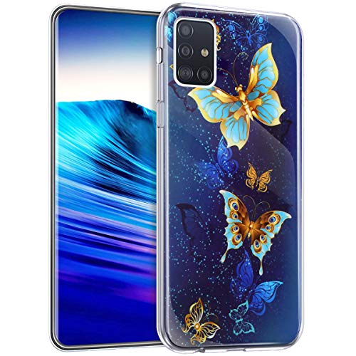 Surakey Carcasa para Samsung Galaxy A71, con purpurina brillante, silicona suave y nocturna, diseño ultrafino, transparente, de TPU (poliuretano termoplástico), antigolpes